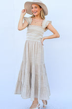 Load image into Gallery viewer, Lorna Linen Striped Ruffle Dress
