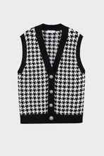 Load image into Gallery viewer, Houndstooth Button Front Sweater Vest
