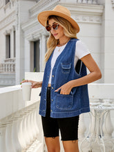 Load image into Gallery viewer, Button Down Denim Vest
