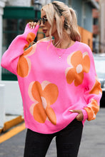Load image into Gallery viewer, Flower Dropped Shoulder Sweater

