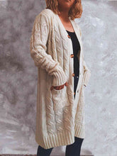 Load image into Gallery viewer, Button Up Cable-Knit Cardigan with Pockets
