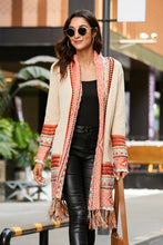 Load image into Gallery viewer, Multicolored Tassel Hem Open Front Cardigan
