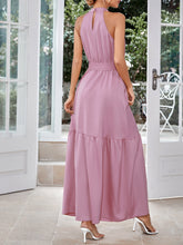 Load image into Gallery viewer, Grecian Neck Tiered Maxi Dress
