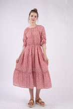 Load image into Gallery viewer, VERY J Floral Round Neck Tiered Midi Dress
