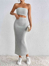 Load image into Gallery viewer, Ribbed Tube Top &amp; Midi Skirt Set
