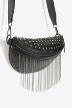 Load image into Gallery viewer, Adored PU Leather Studded Sling Bag with Fringes
