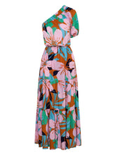 Load image into Gallery viewer, Printed One Shoulder Puff Sleeve Dress
