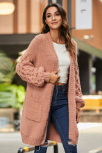 Load image into Gallery viewer, Open Front Ribbed Trim Duster Cardigan
