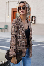 Load image into Gallery viewer, Forever Autumn Plaid Buttoned Blazer
