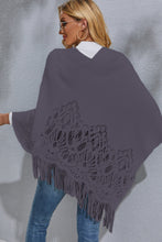 Load image into Gallery viewer, Round Neck Fringe Detail Poncho
