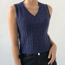 Load image into Gallery viewer, Cable-knit V-Neck Sweater Vest
