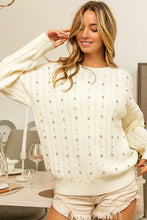 Load image into Gallery viewer, Old Money Pearl &amp; Rhinestone Sweater
