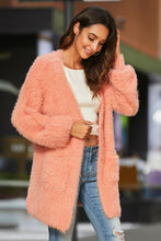 Load image into Gallery viewer, Open Front Fuzzy Cardigan with Pockets
