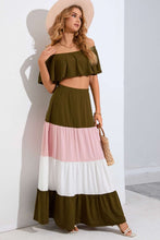 Load image into Gallery viewer, Thriving Color Block Tiered Skirt Set
