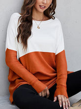 Load image into Gallery viewer, Contrast Boat Neck Long Sleeve T-Shirt
