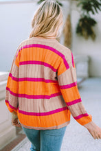 Load image into Gallery viewer, Ribbed Striped Open Front Long Sleeve Cardigan
