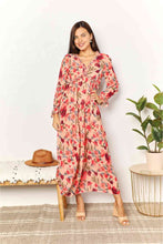 Load image into Gallery viewer, Flounce Sleeve Plunge Maxi Dress
