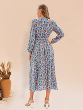 Load image into Gallery viewer, Printed Surplice Long Sleeve Dress
