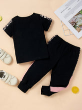Load image into Gallery viewer, Leopard Color Block Top and Joggers Set
