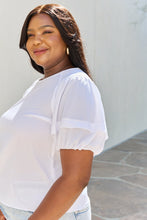 Load image into Gallery viewer, Petal Dew Sweet Innocence Full Size Puff Short Sleeve Top In White
