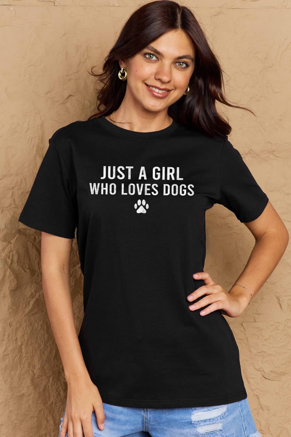 Dog Paw Graphic Cotton T-Shirt