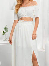 Load image into Gallery viewer, Swiss Dot Lace Trim  Skirt Set
