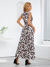 Load image into Gallery viewer, Tied Printed Surplice Tiered Tank Dress
