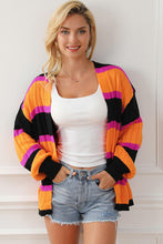 Load image into Gallery viewer, Ribbed Striped Open Front Long Sleeve Cardigan
