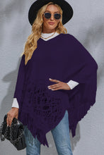 Load image into Gallery viewer, Round Neck Fringe Detail Poncho
