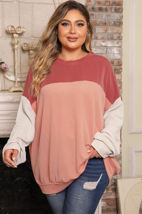 Color Block Long Sleeve Top