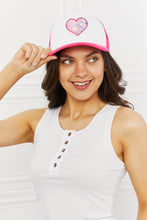 Load image into Gallery viewer, Fame Falling For You Trucker Hat in Pink
