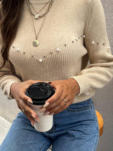 Load image into Gallery viewer, Pearl Round Neck Sweater
