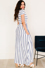 Load image into Gallery viewer, Striped Short Sleeve Crewneck Maxi Dress
